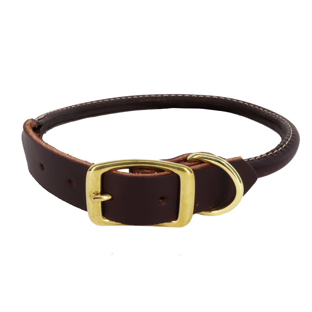 Coastal Pet Circle T Latigo Leather Round Dog Collar 1" x 22"