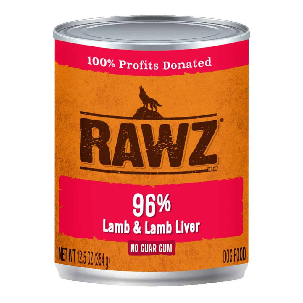 Rawz 96% Lamb & Lamb Liver Canned Dog Food, 12.5 oz Can