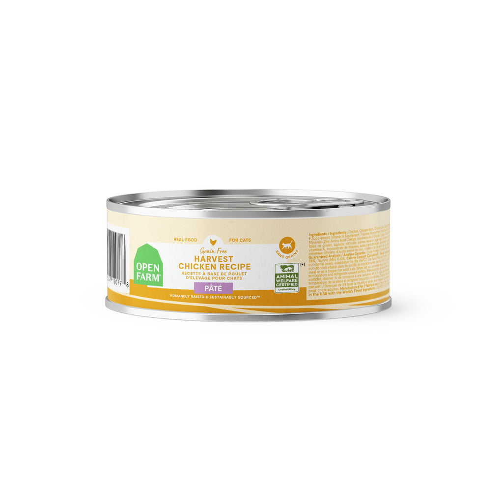 Open Farm Wet Cat Food - Harvest Chicken Pâté - Grain-Free, 2.8 oz Can