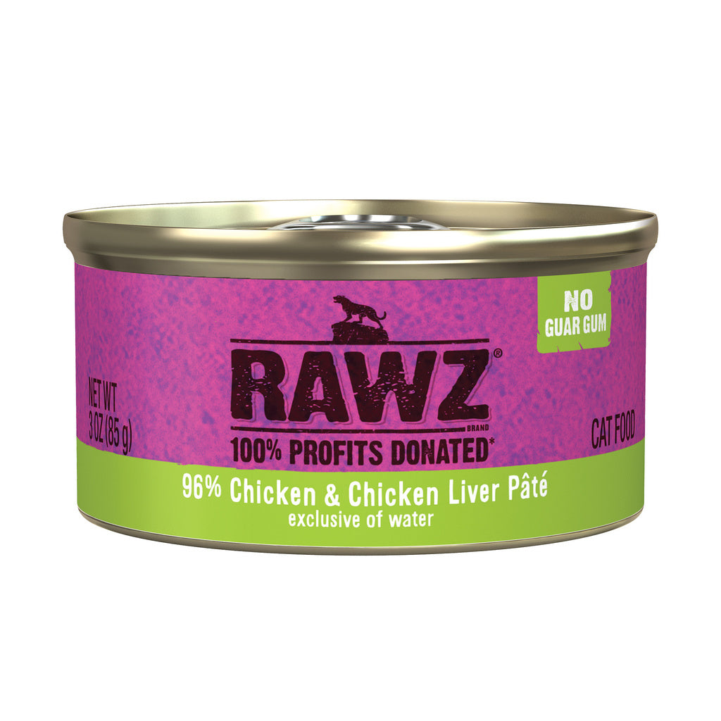 Rawz Shredded Chicken & Chicken Liver Canned Cat Food, 3 oz