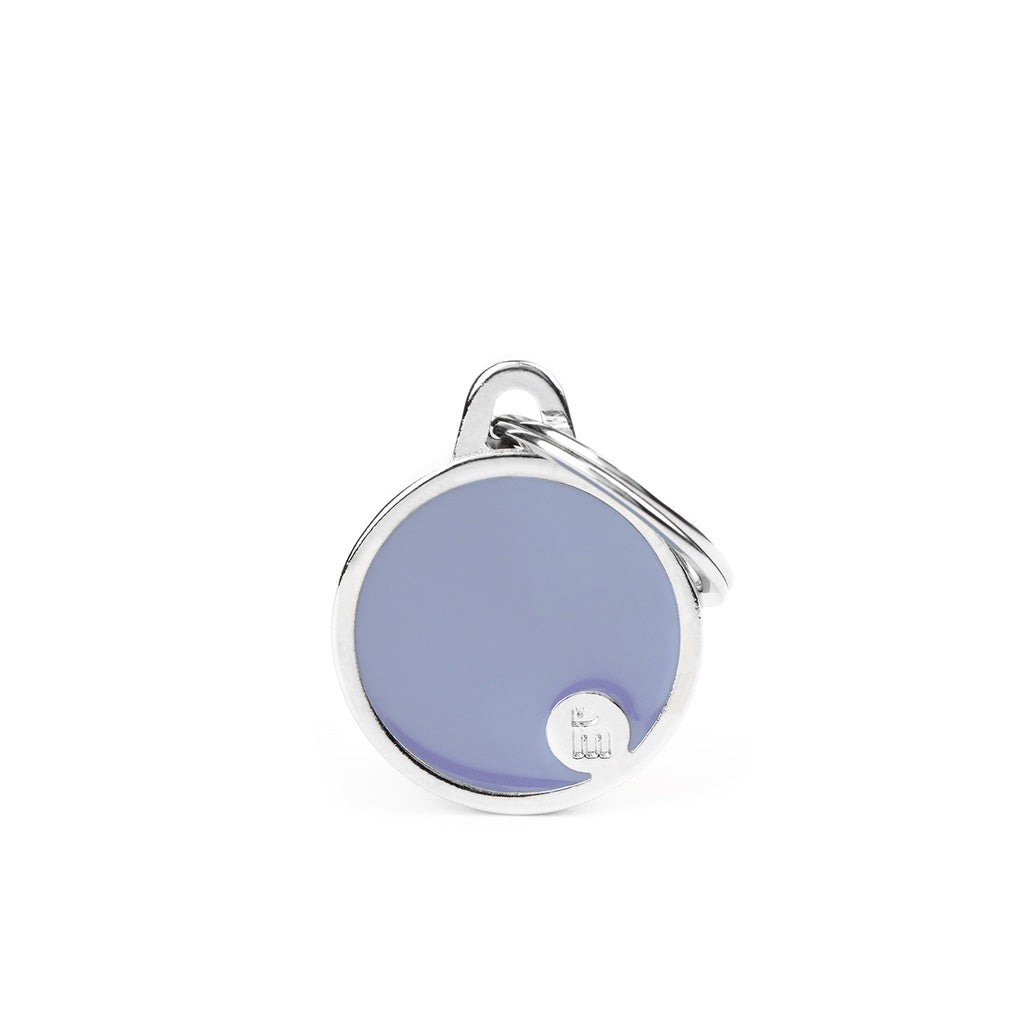 MyFamily Basic Handmade Small Lilac Circle Pet ID Tag