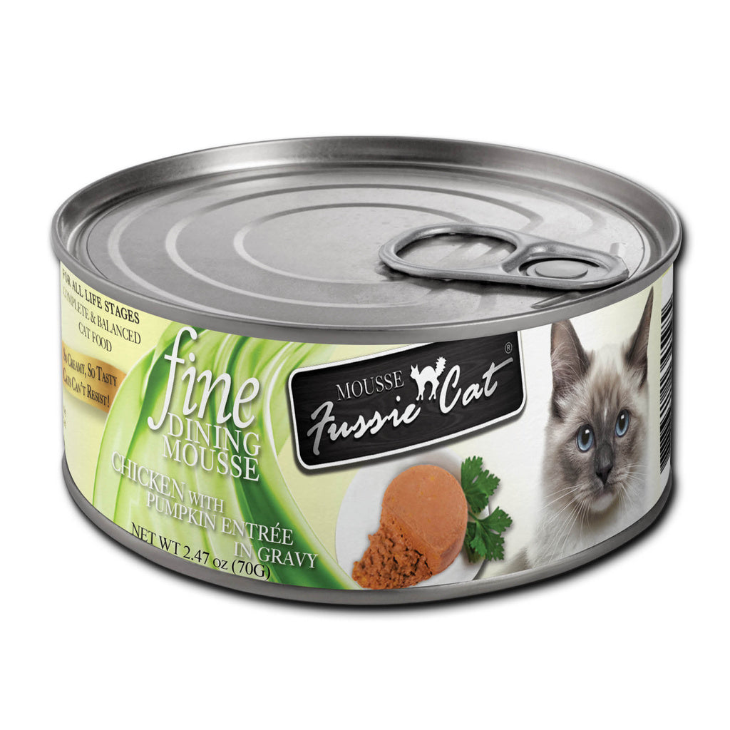 Fussie Cat Fine Dining Mousse Chicken & Pumpkin Entrée, 2.82oz Can