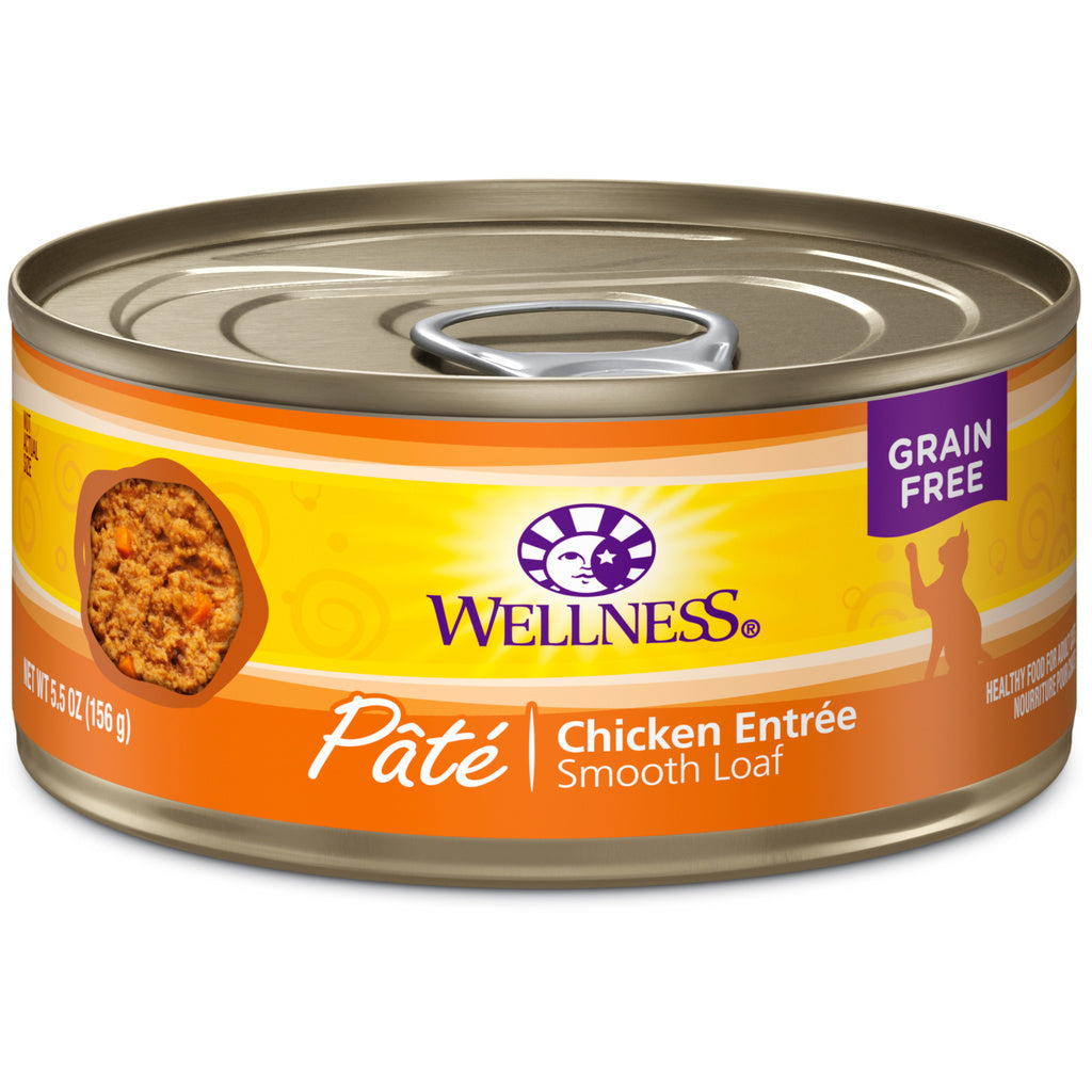 Wellness Complete Health Grain Free Chicken Pate Wet Cat Food, 5.5 oz Can