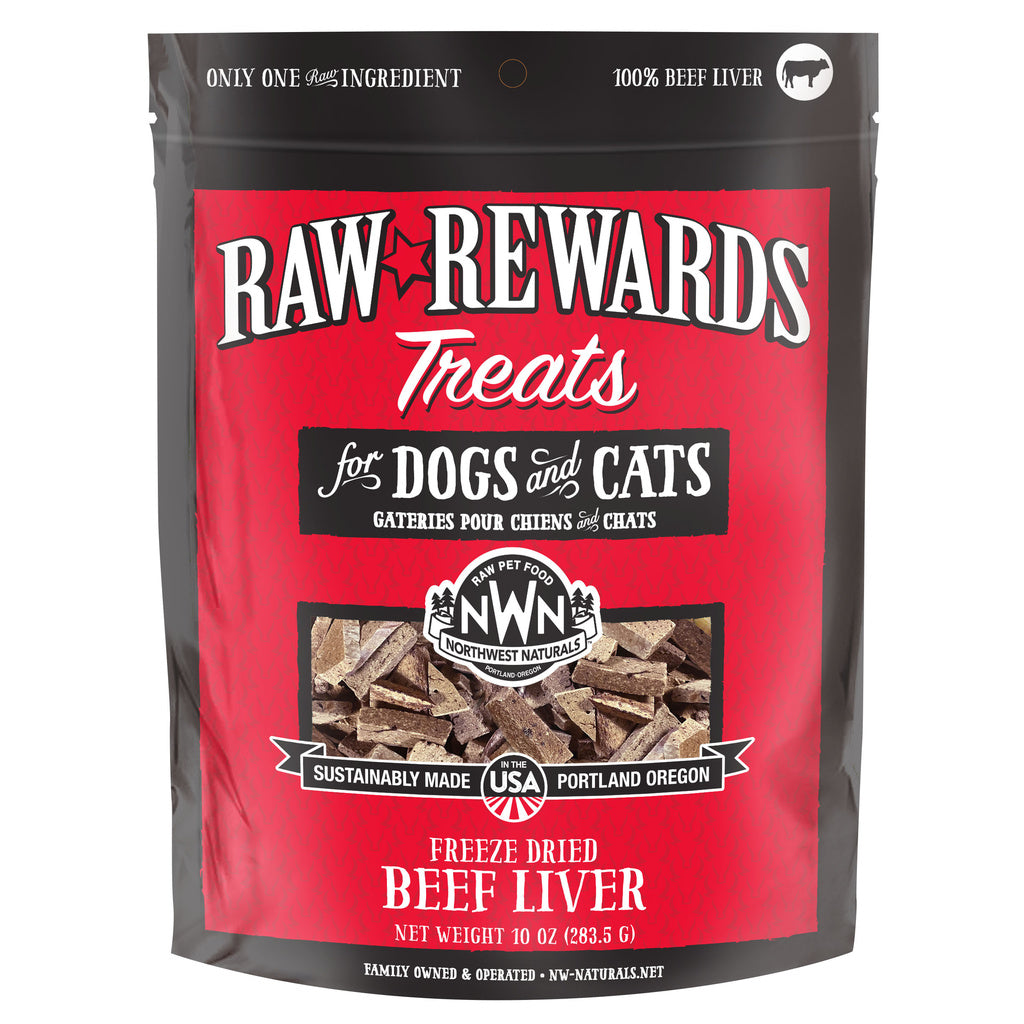 Northwest Naturals Raw Rewards Freeze-Dried Beef Liver Dog & Cat Treats, 10 oz