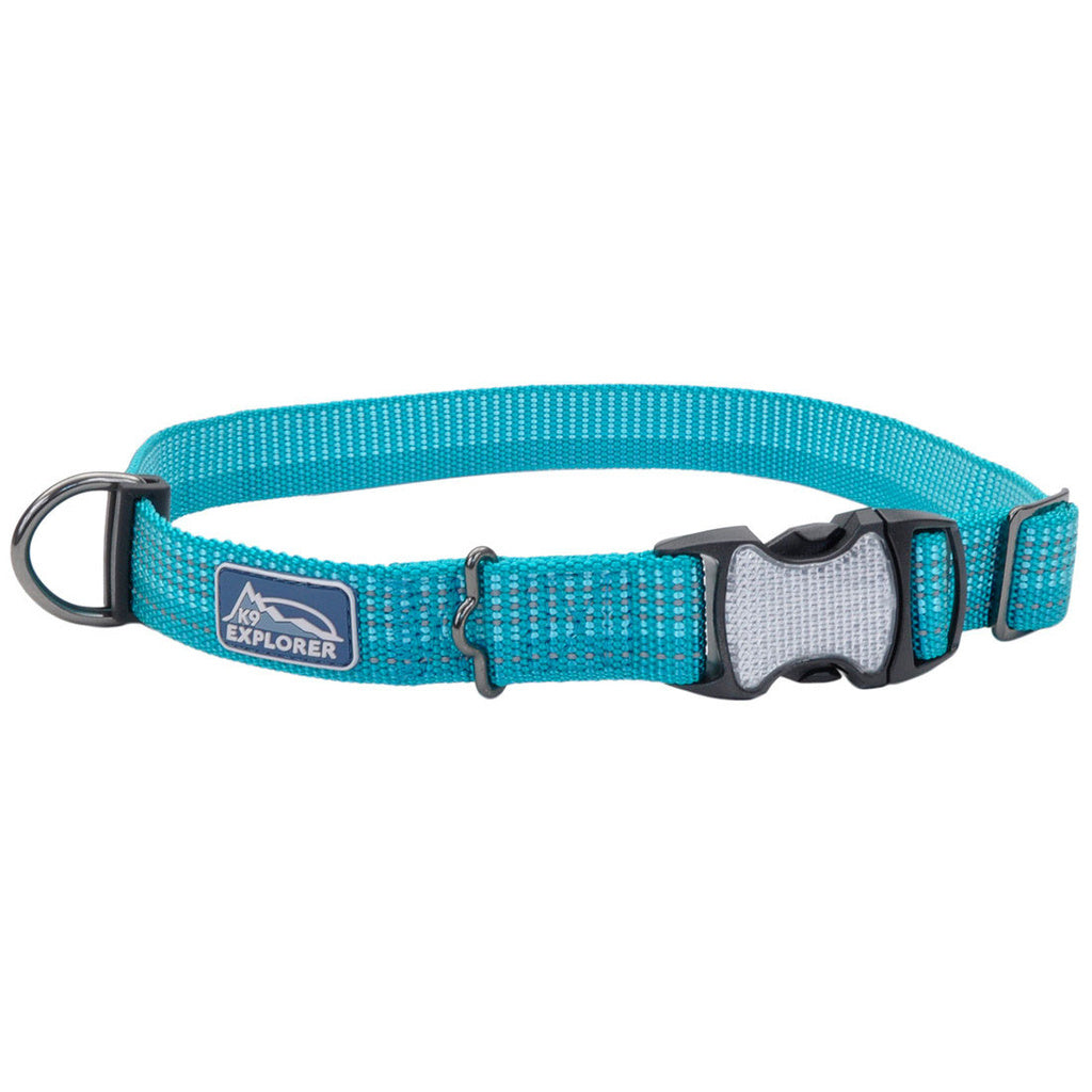Coastal Pet K-9 Explorer Brights Reflective Dog Collar, Ocean, 5/8" x 8-12"