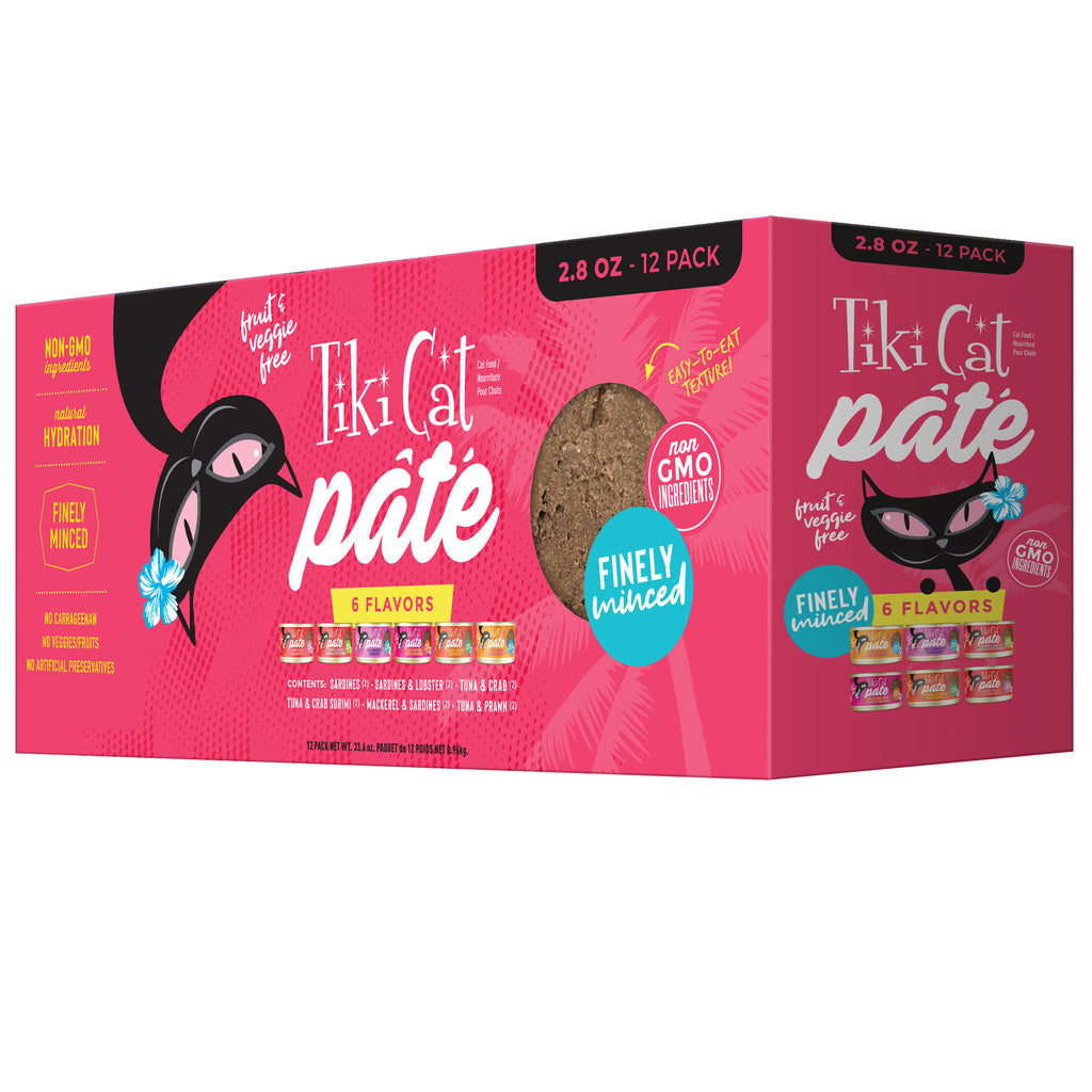 Tiki Cat Grill Pate Variety Pack, Wet Cat Food, 2.8 oz Cans (12-Pack), Grain-Free, High Protein