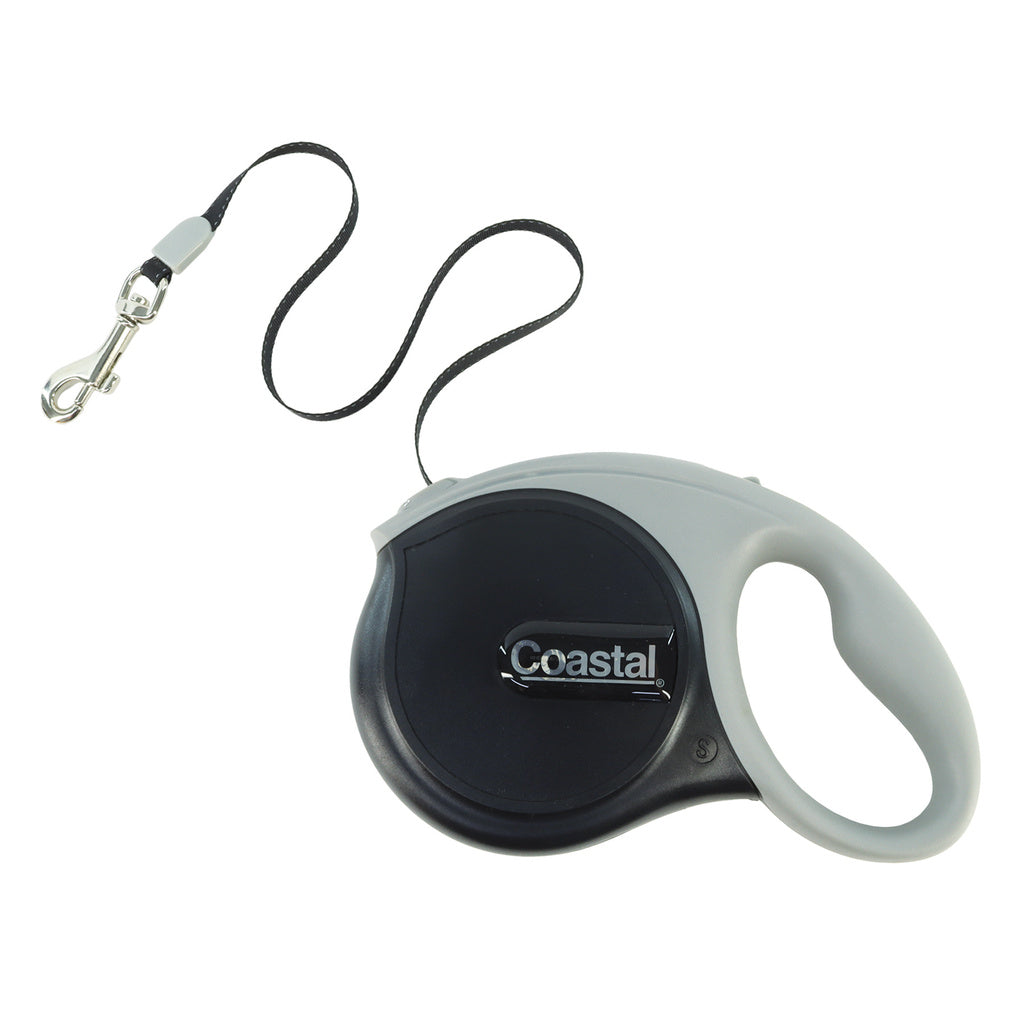 Coastal Power Walker Retractable Dog Leash - Black - Small - 16 ft - Up to 32 lbs