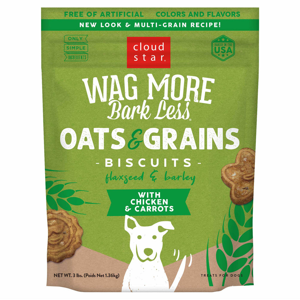 Cloud Star Wag More Bark Less Oven Baked Dog Treats, Chicken & Carrots, 3 lbs