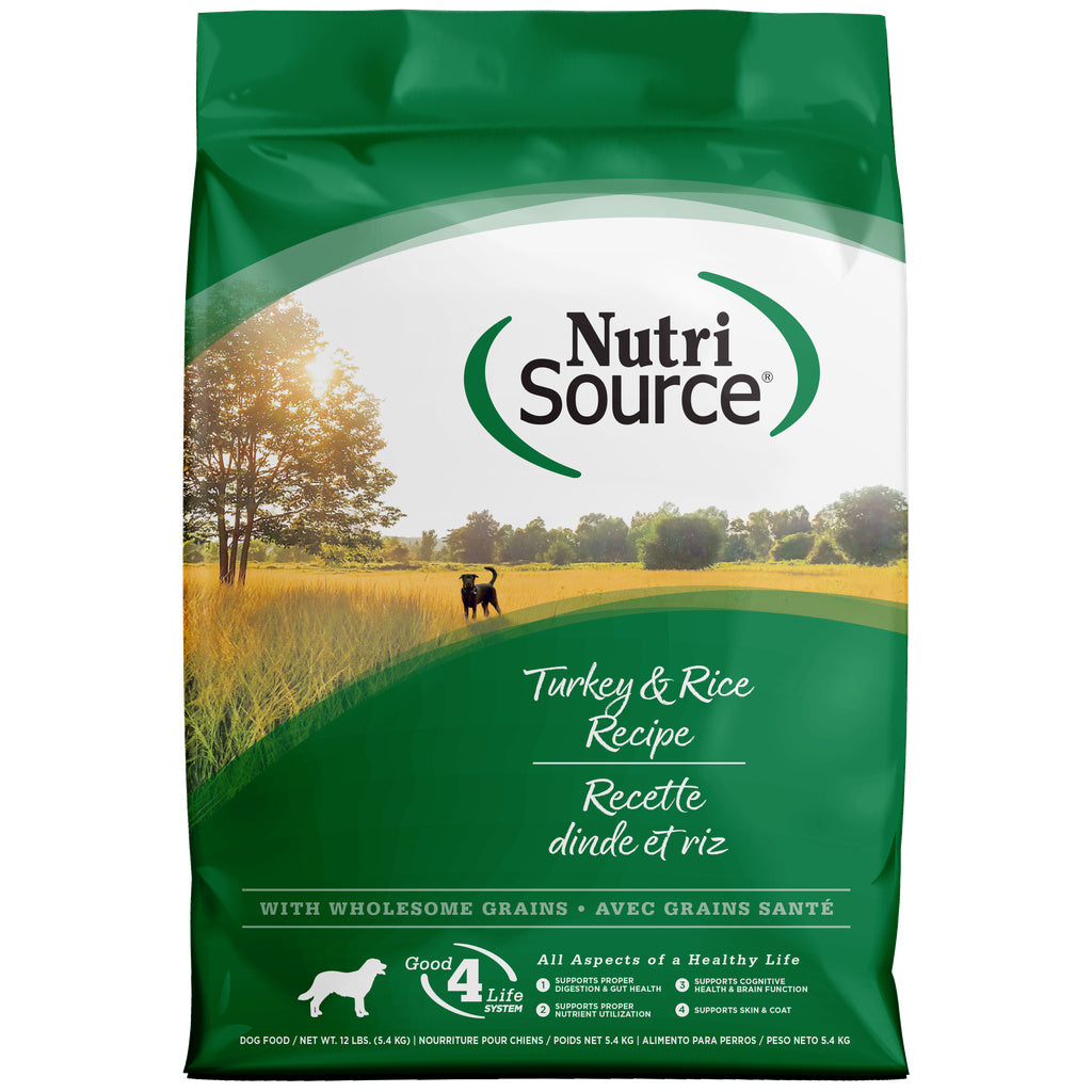 NutriSource Turkey & Rice Recipe Dry Dog Food, 12 lb Bag