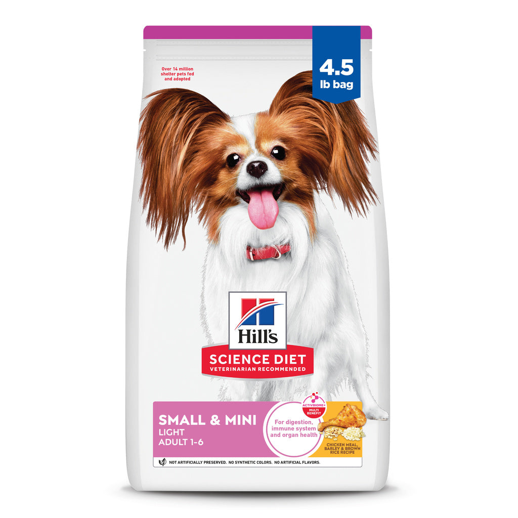 Hill's Science Diet Adult Light Small Paws Chicken Meal & Barley Dry Dog Food, 4.5 lb Bag