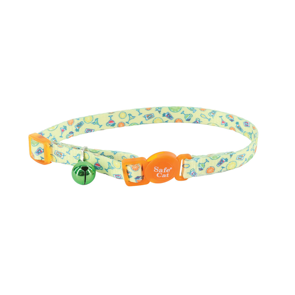 Coastal Safe Cat Fashion Breakaway Collar - Happy Hour - 8-12" Adjustable