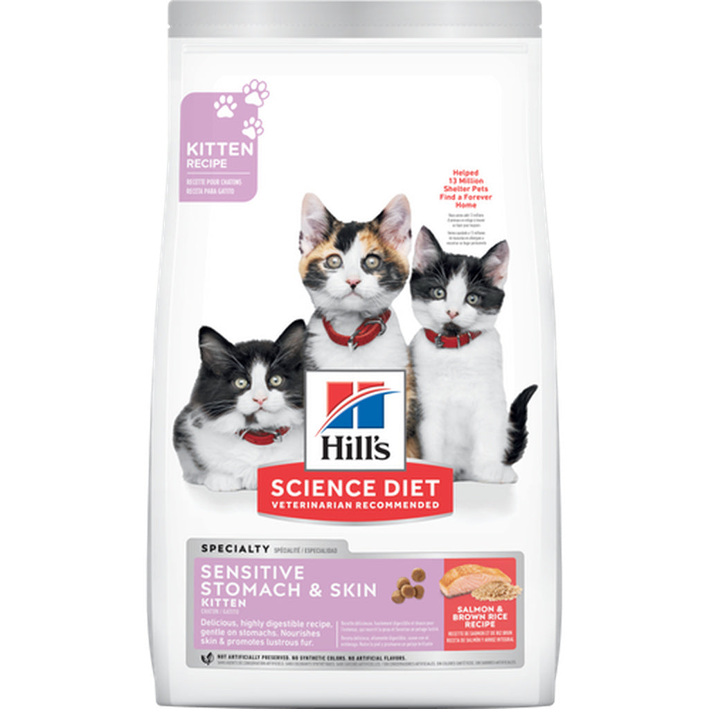 Hill's Science Diet Kitten Sensitive Stomach & Skin Salmon & Brown Rice - 3.5 lb Bag
