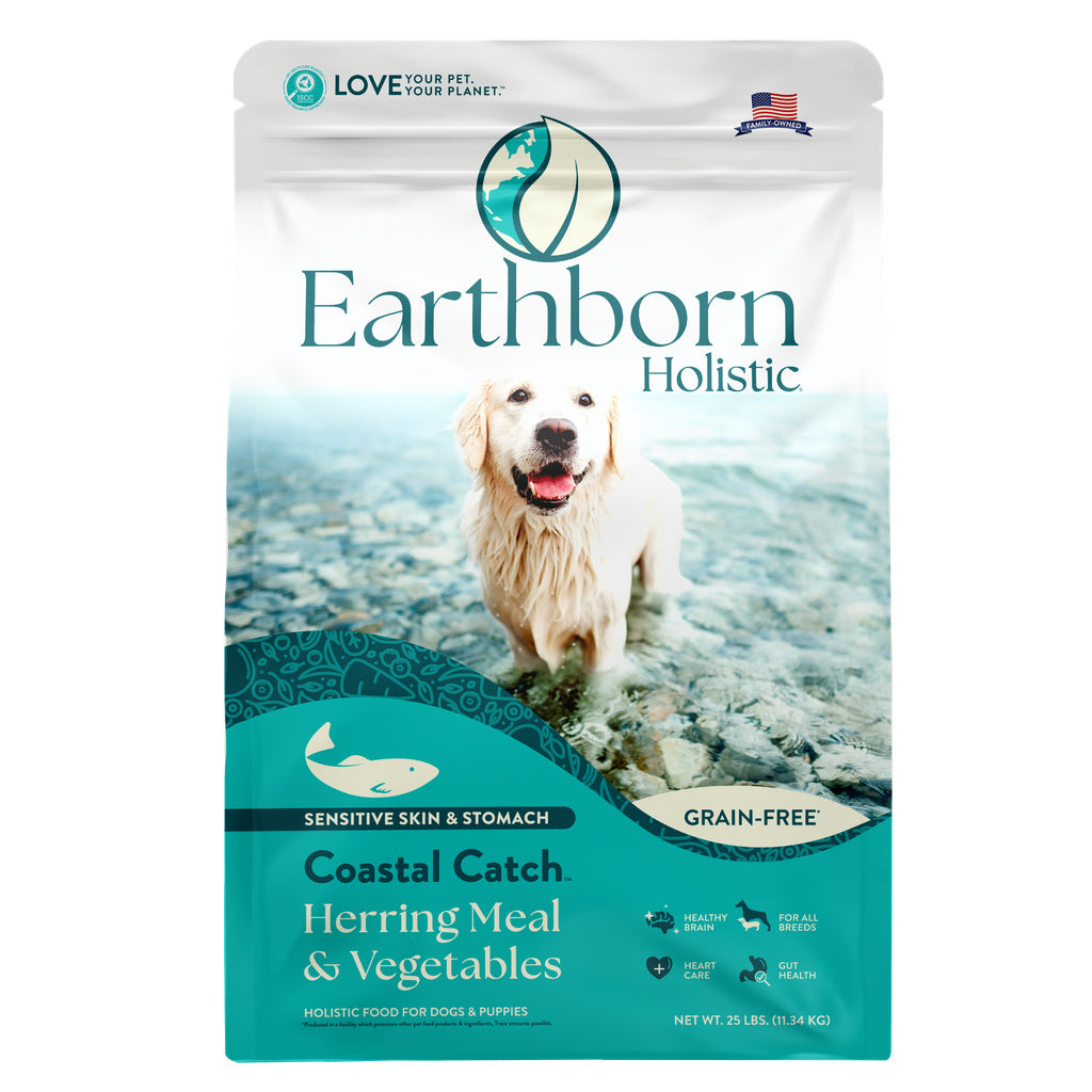 Earthborn Holistic Coastal Catch Grain-Free Dry Dog Food - Herring Meal & Vegetables - 25 lb Bag