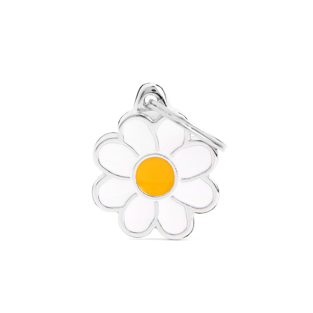 MyFamily Charms Daisy Pet ID Tag - Customizable Engraved Flower Tag