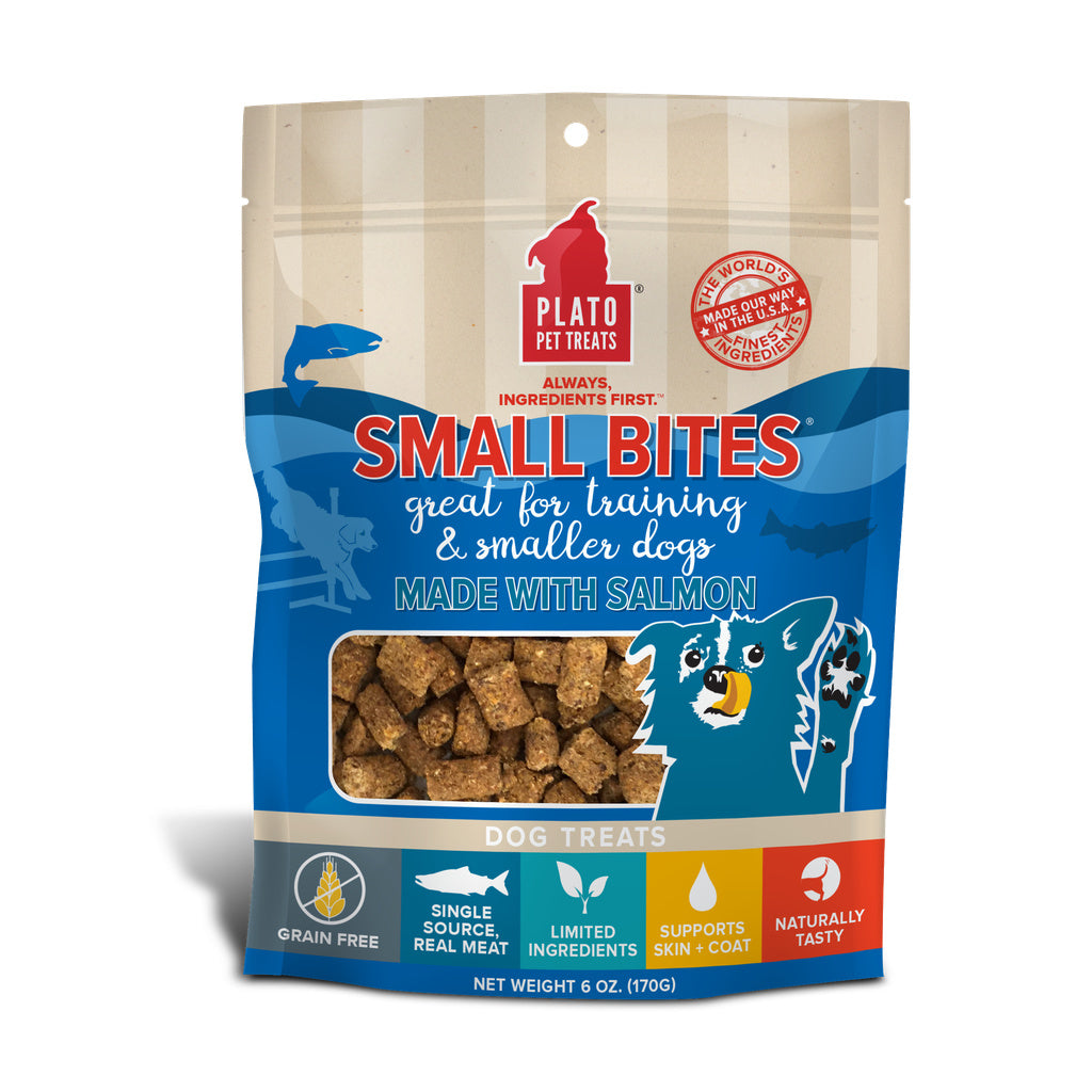 Plato Small Bites Salmon Dog Treats - Grain Free, 6 oz