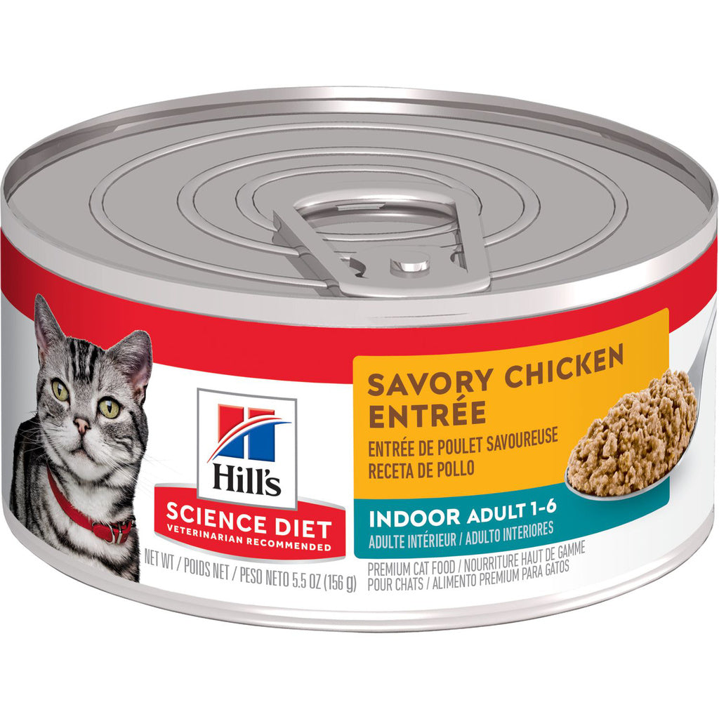Hill's Science Diet Adult Indoor Savory Chicken Entree Wet Cat Food, 5.5 oz Can
