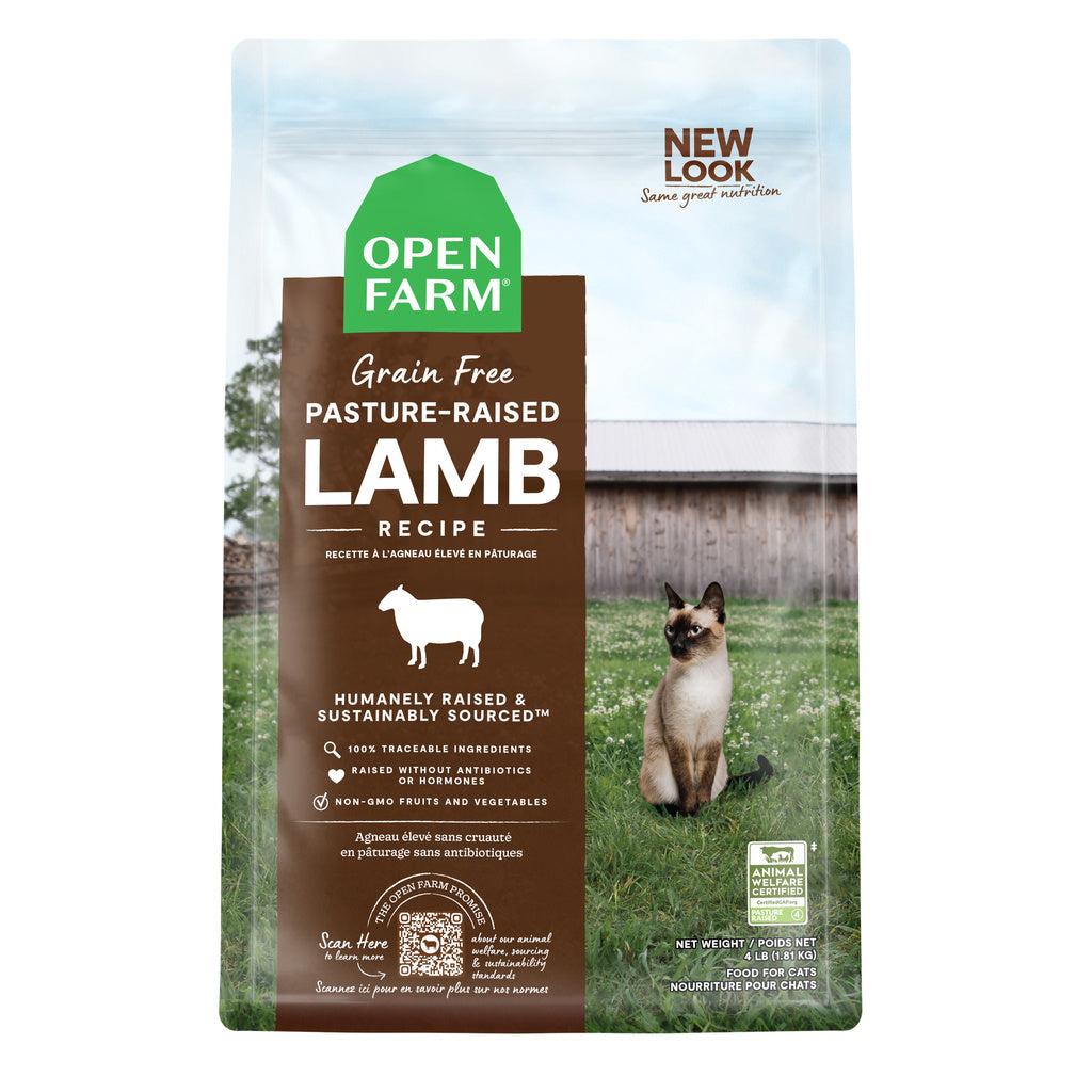 Open Farm Cat Food, Grain-Free, Pasture-Raised Lamb Recipe, 4 lb Bag