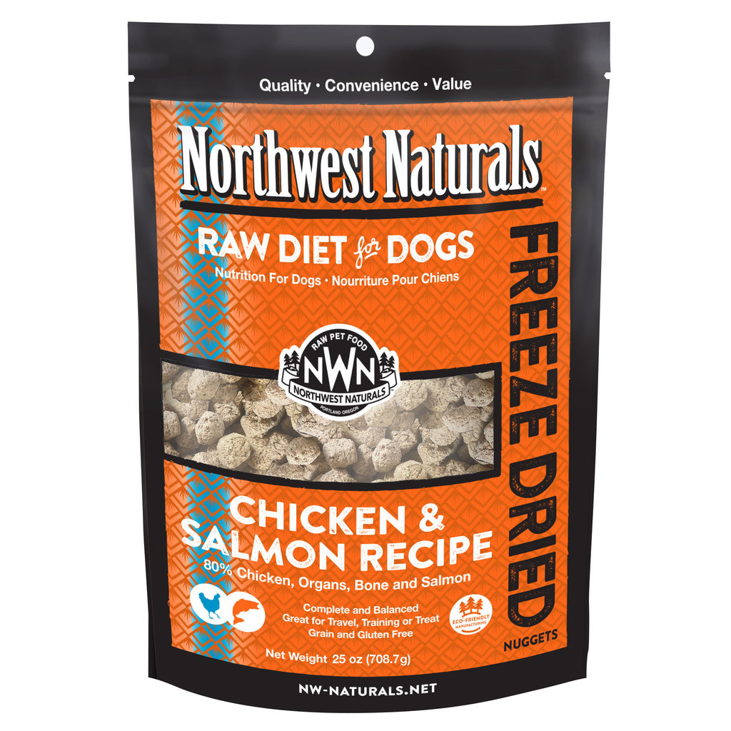 Northwest Naturals Freeze-Dried Chicken & Salmon Dog Food Nuggets - Raw, Grain-Free, High-Protein, All Natural, 25 oz