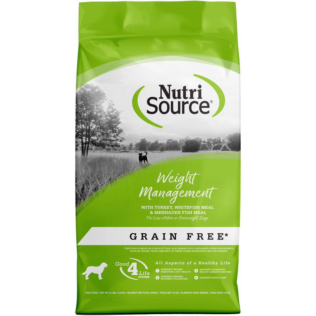 NutriSource Grain-Free Weight Management Dog Food, 26 lb Bag