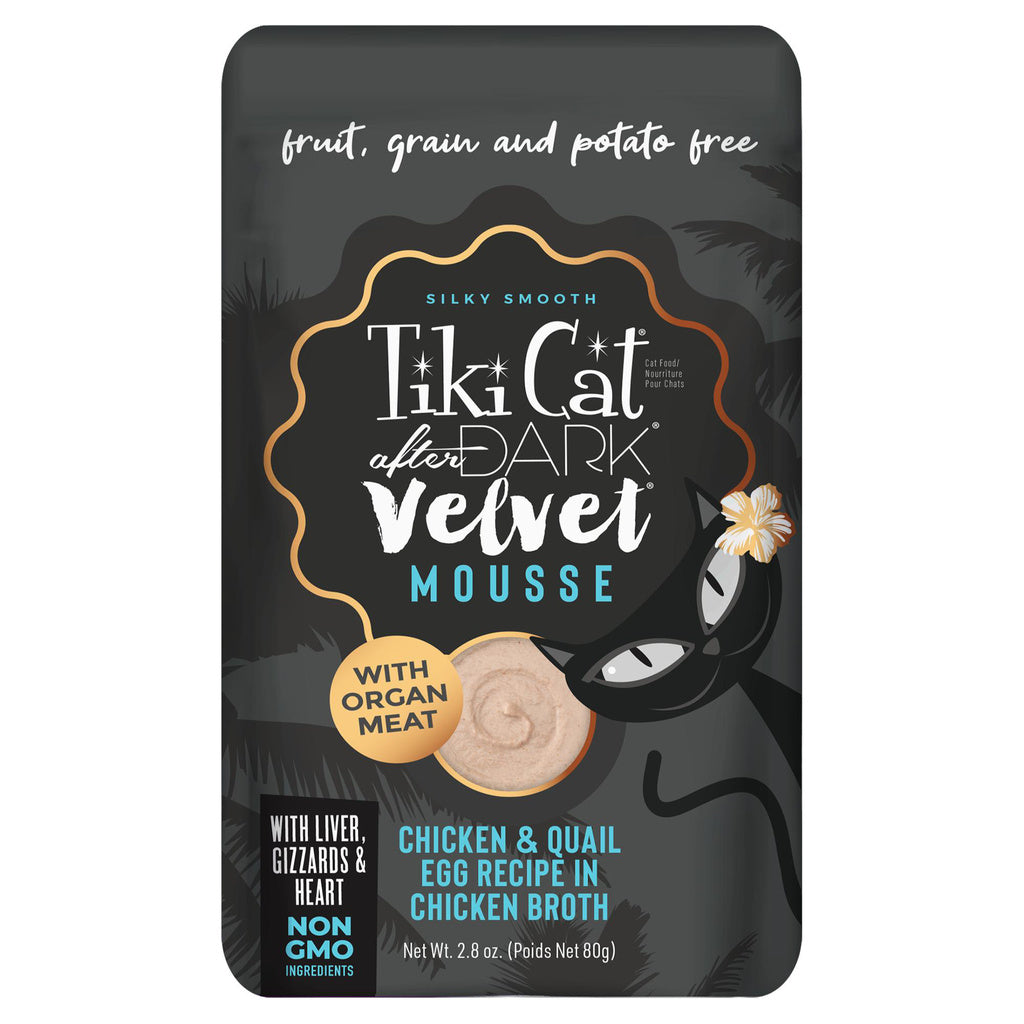 Tiki Cat After Dark Velvet Mousse Chicken & Quail Egg Wet Cat Food, 2.8 oz Pouch