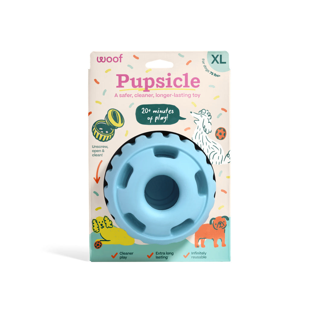 Woof Party Pupsicle Dog Toy - Treat Dispensing, Interactive, Blue, XL