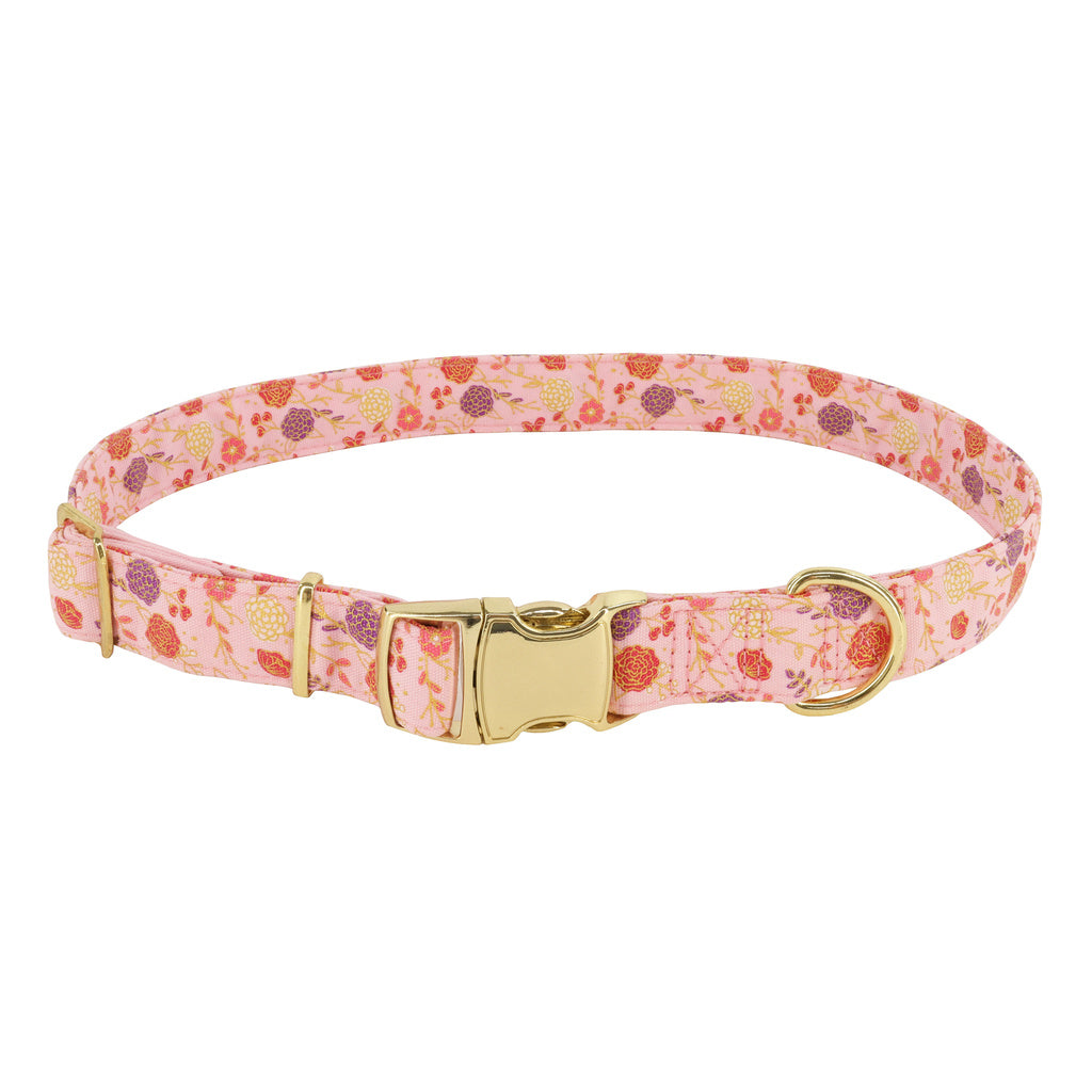 Coastal Pet Graceful Green Leaves Dog Collar - 5/8" x 8-12" - Adjustable Puppy Collar