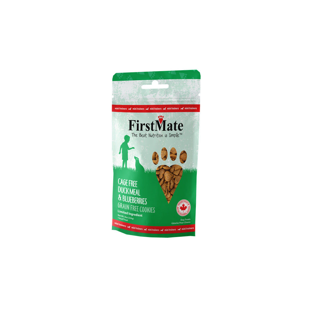 FirstMate Mini Trainers Duck & Blueberry Dog Treats - 8oz Grain-Free