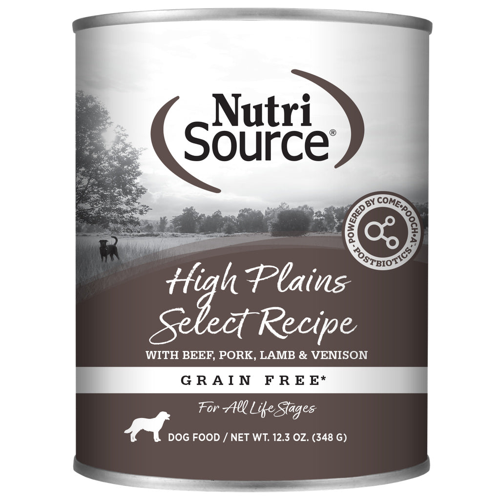 NutriSource Grain-Free High Plains Select Canned Dog Food, 12.3 oz Can