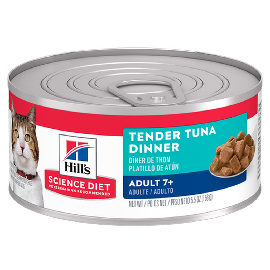 Hill's Science Diet Mature Adult 7+ Tender Tuna Dinner Wet Cat Food, 5.5 oz Can