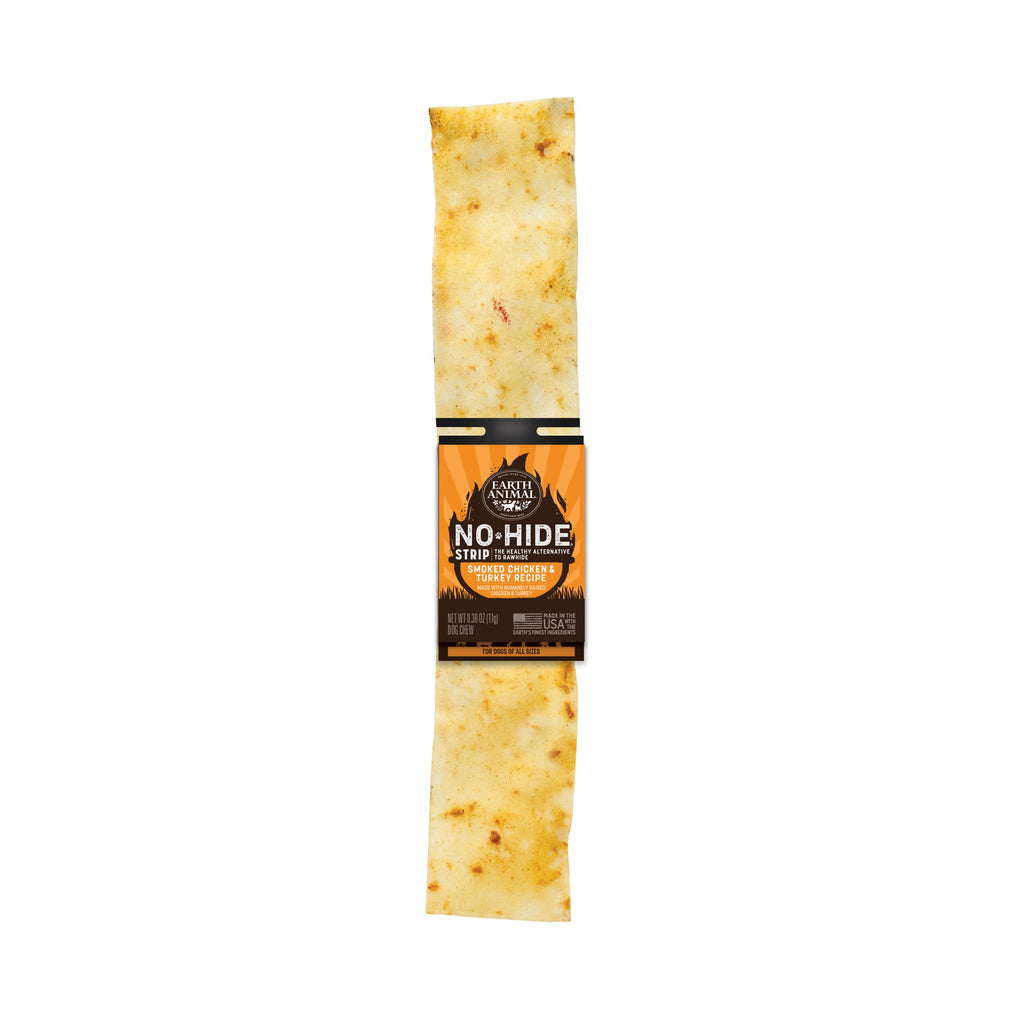 Earth Animal No-Hide BBQ Smoked Chicken & Turkey Strips Dog Treats