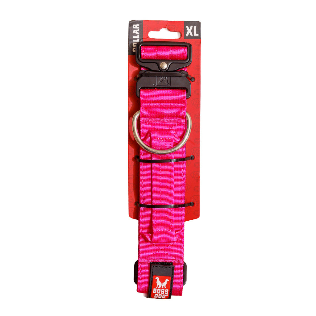 Boss Dog Tactical Collar - Hot Pink - XL - 2" Wide Extra Large