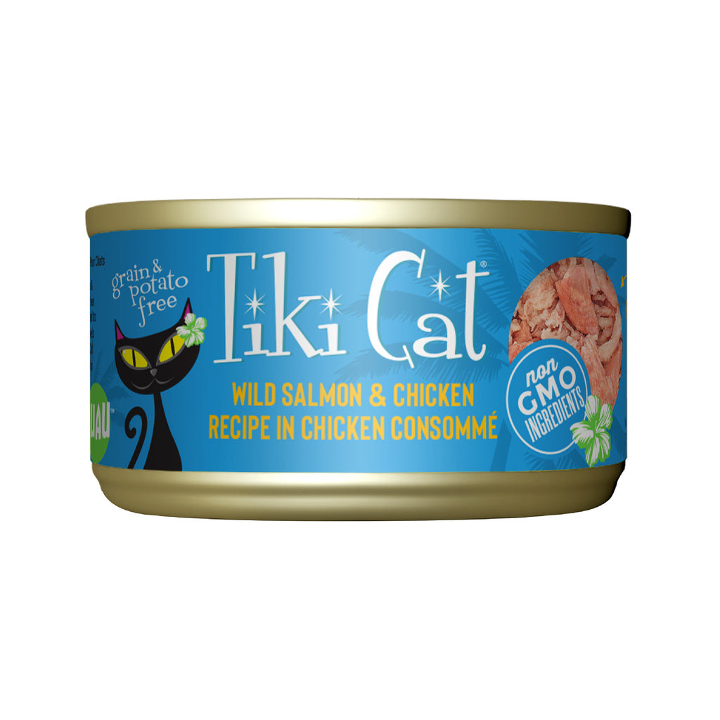 Tiki Cat Napili Luau Wet Cat Food, Salmon & Chicken in Broth, 2.8 oz Pouch