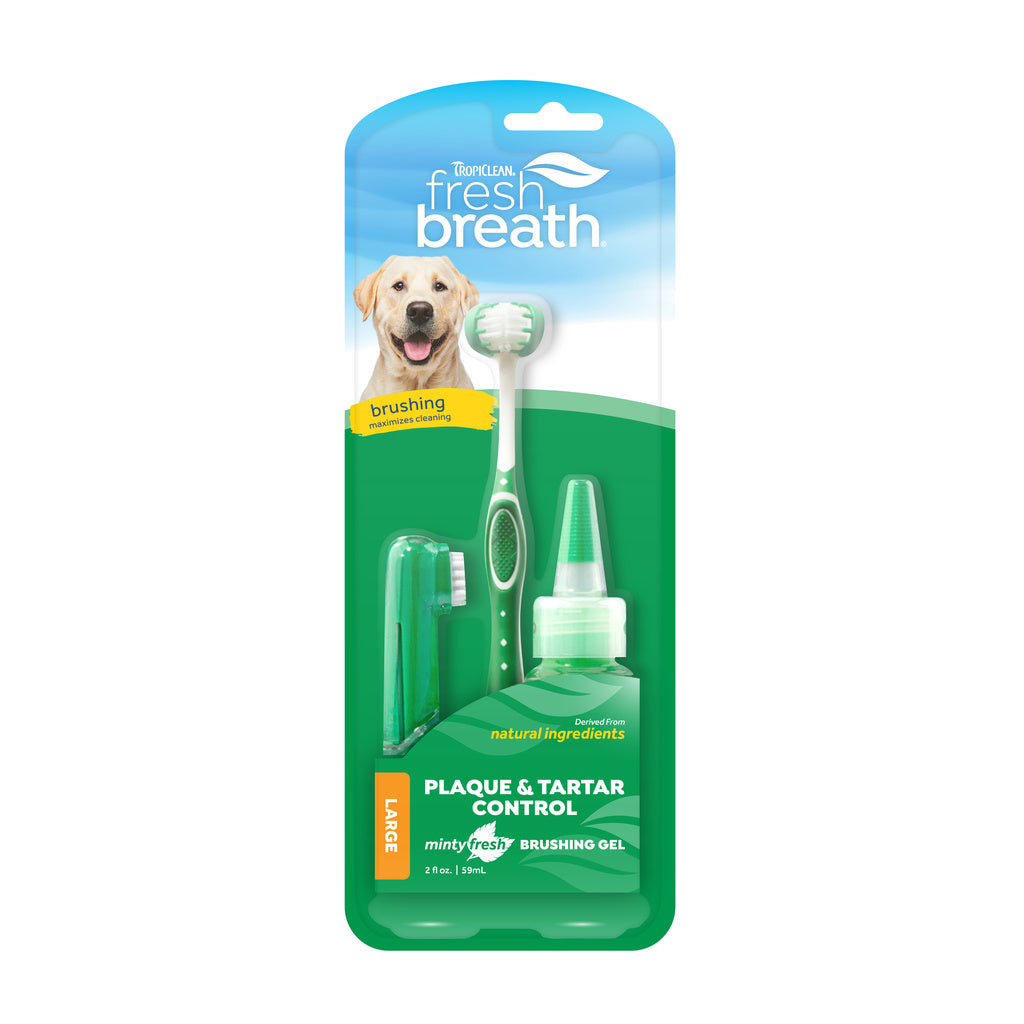 Fresh Breath by TropiClean Oral Care Kit for Dogs 3pc