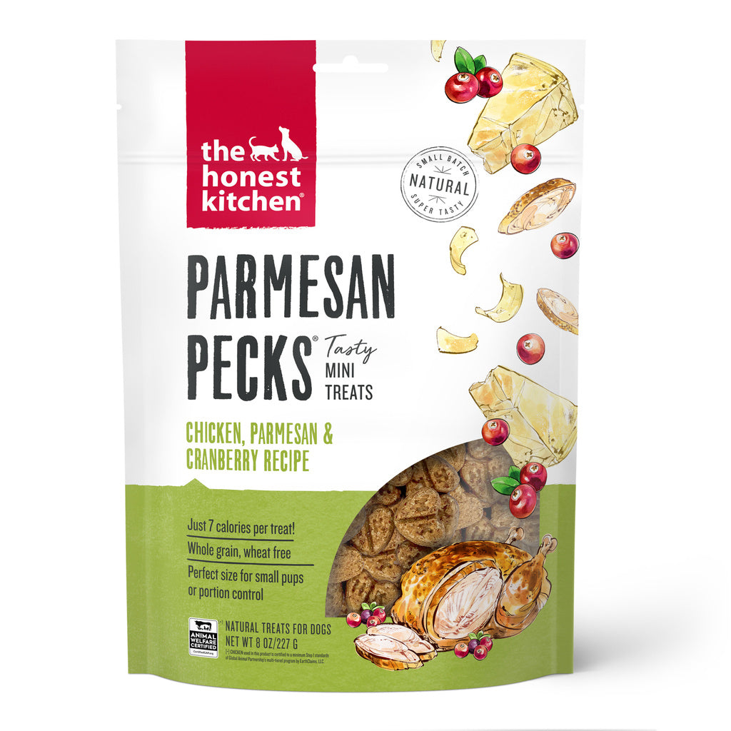 The Honest Kitchen Parmesan Pecks Dog Treats - Chicken, Parmesan & Cranberry - 8 oz Bag