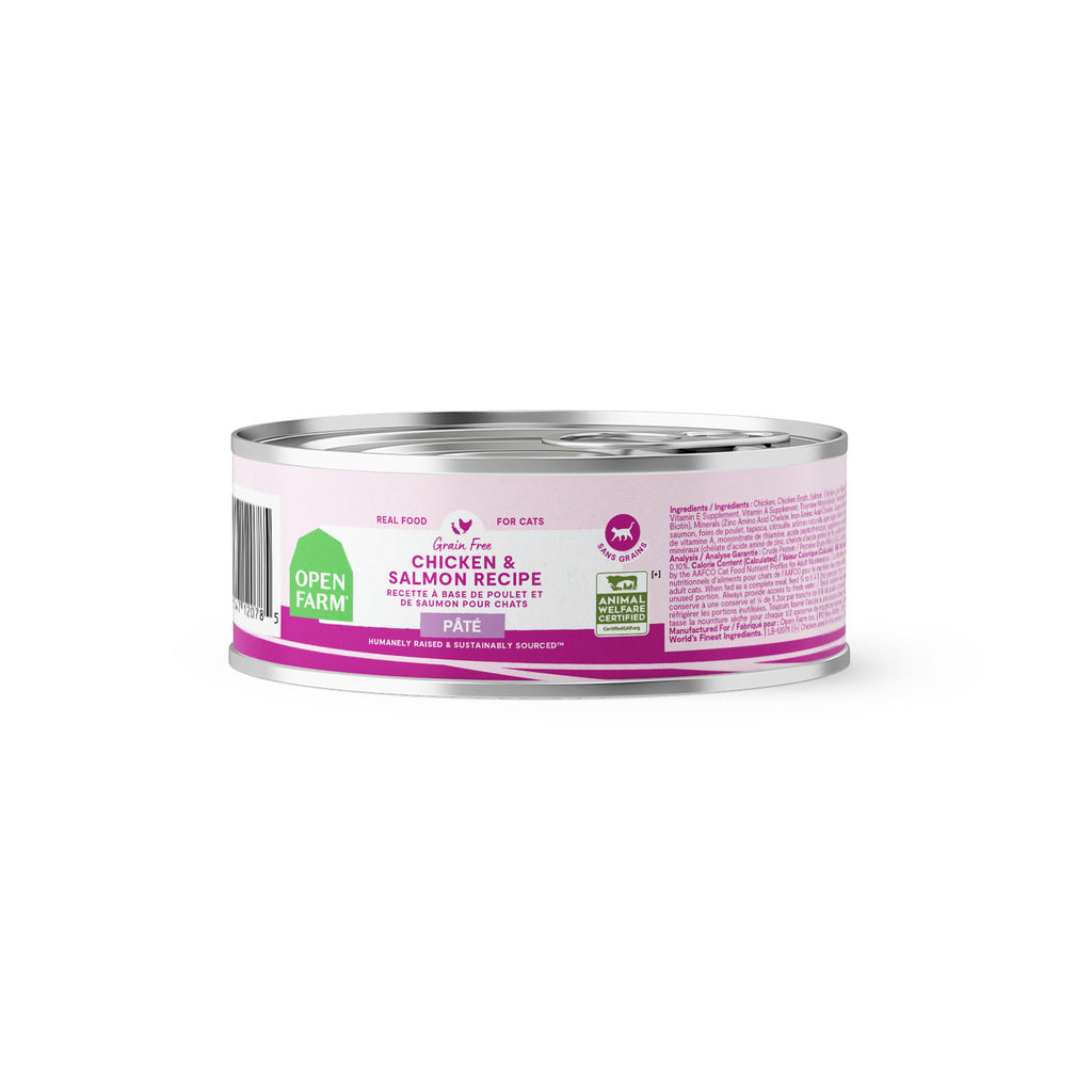 Open Farm Cat Food Pate, Grain-Free Chicken & Salmon Recipe, 5.3 oz Can
