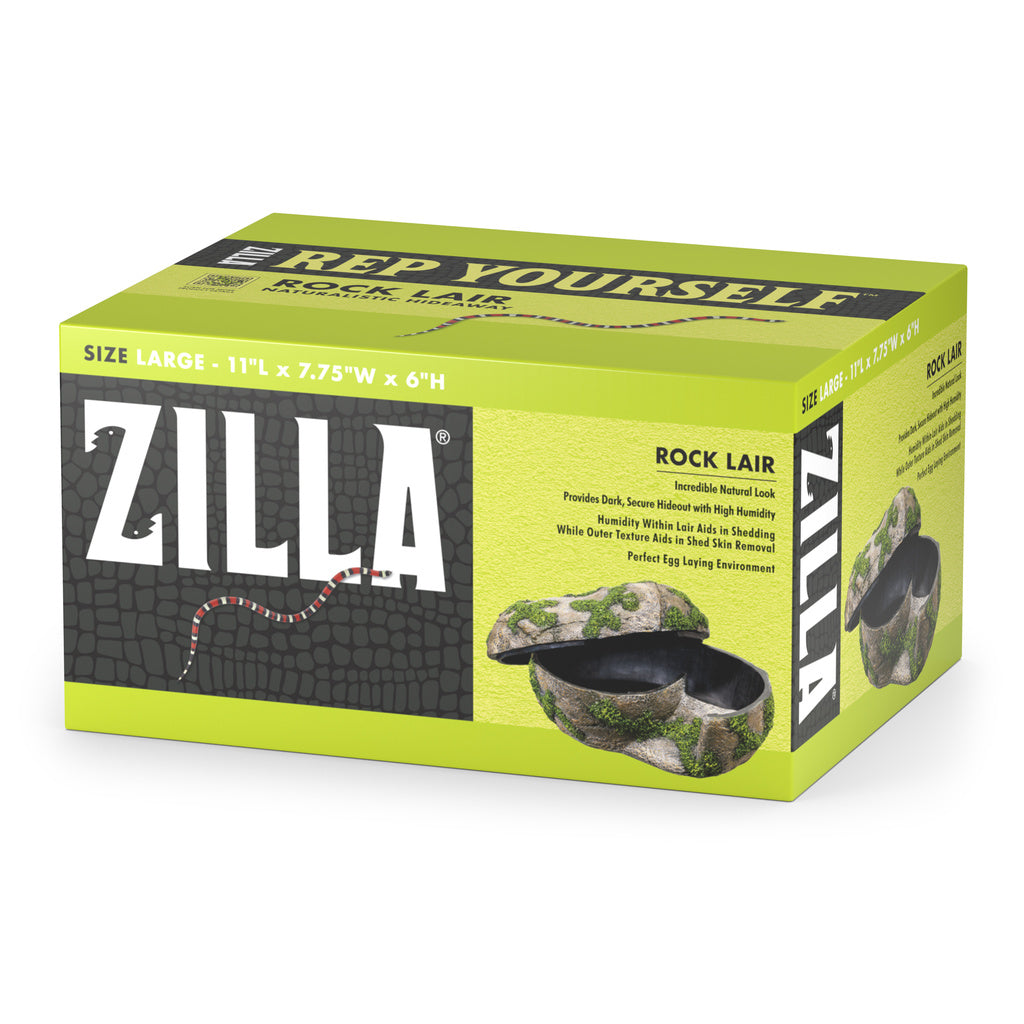 Zilla Rock Lair Large - Naturalistic Reptile Hideaway - Terrarium Decor