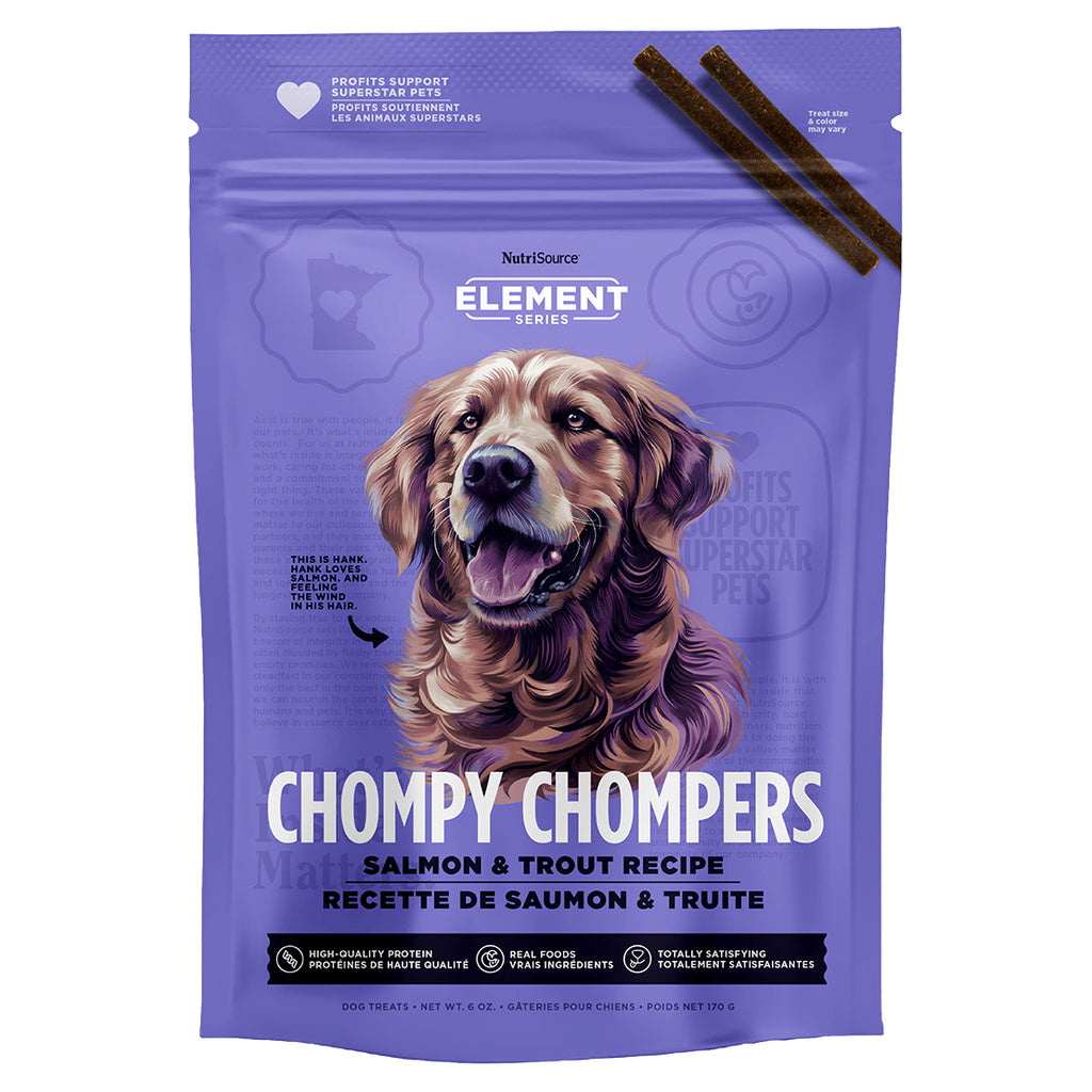NutriSource Elements Salmon & Trout Chompy Chompers Dog Treats 6oz