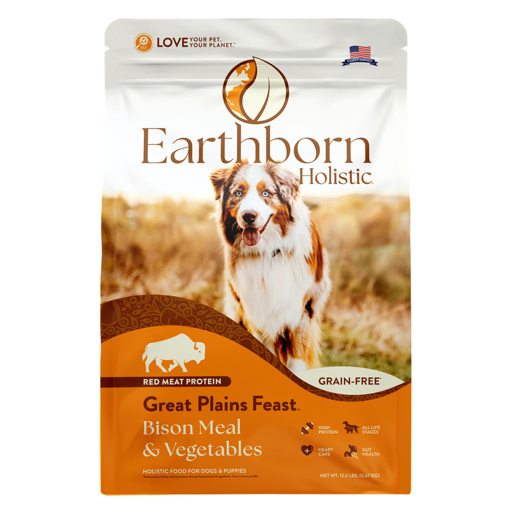 Earthborn Holistic Great Plains Feast Grain-Free Dog Food - Bison & Beef Meal - 12.5 lb Bag