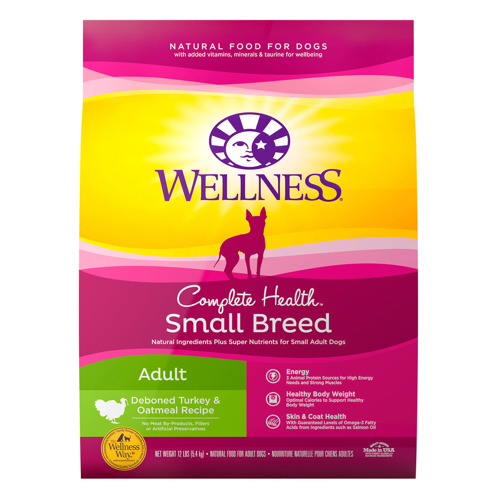 Wellness Complete Health Small Breed Adult Dry Dog Food - Turkey & Oatmeal - 12 lb Bag