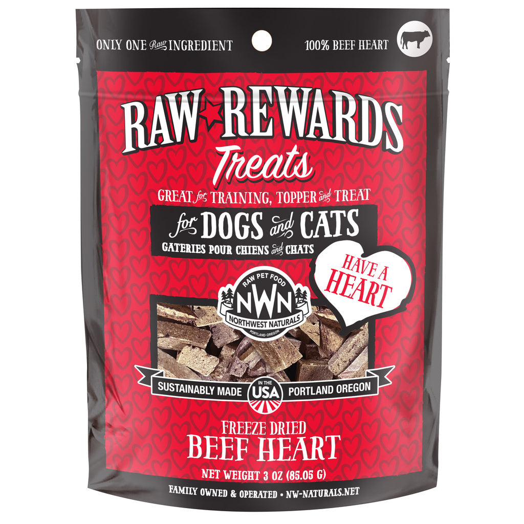 Northwest Naturals Raw Rewards Freeze-Dried Beef Heart Treats - 3 oz Dog & Cat Treats