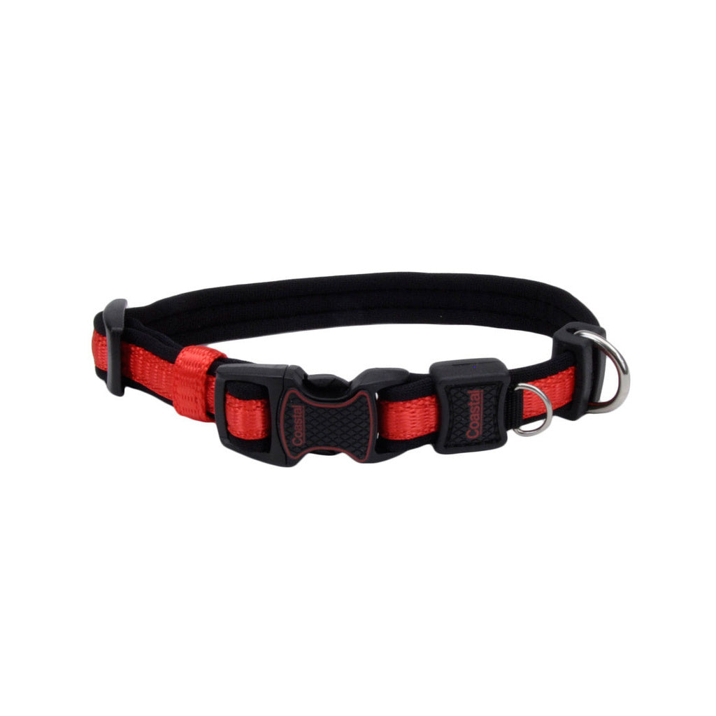 Coastal Inspire Dog Collar - Red, Adjustable, 5/8" x 8-12" - XSmall Breed