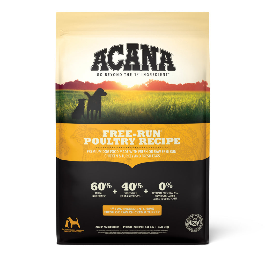 ACANA Free-Run Poultry Grain-Free Dry Dog Food - 13 lb Bag - Chicken, Turkey & Egg Recipe