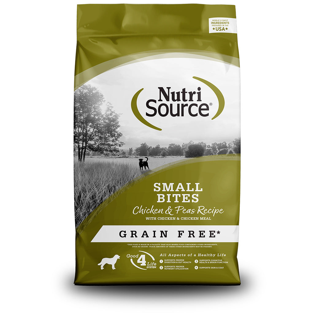 NutriSource Grain Free Small Bites Chicken and Pea Recipe Dog Food - 4 lb Bag