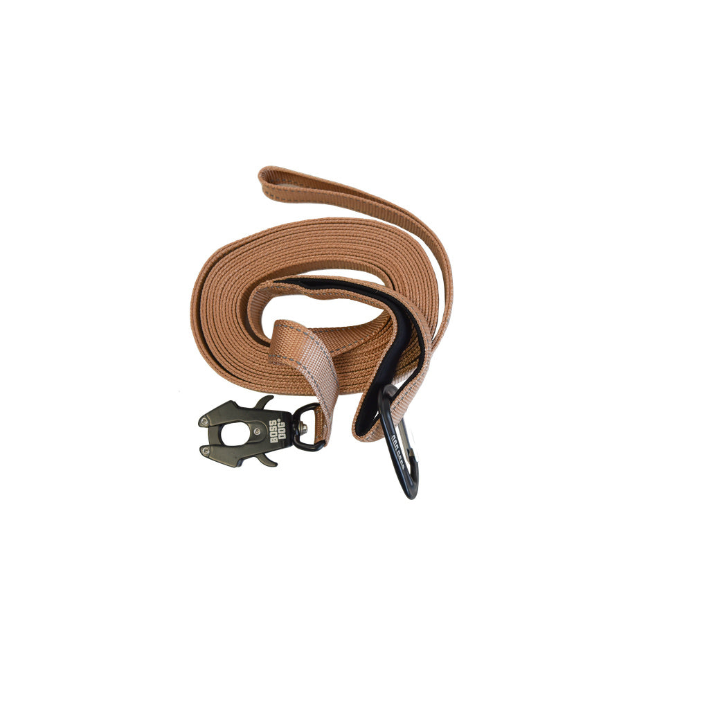 Boss Dog Tactical TPU Tracking Dog Leash, Tan, 0.5-in x 20-ft