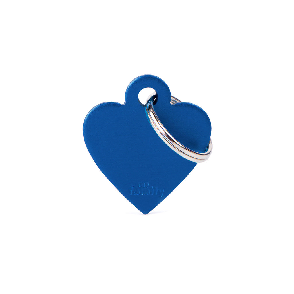 MyFamily Basic Small Aluminum Blue Heart Pet ID Tag