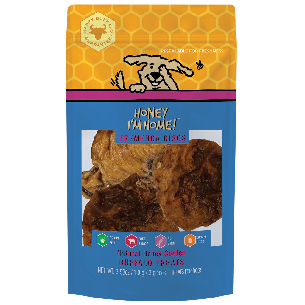Honey I'm Home Honey Coated Buffalo Tremenda Discs Dog Treats - 3 Count