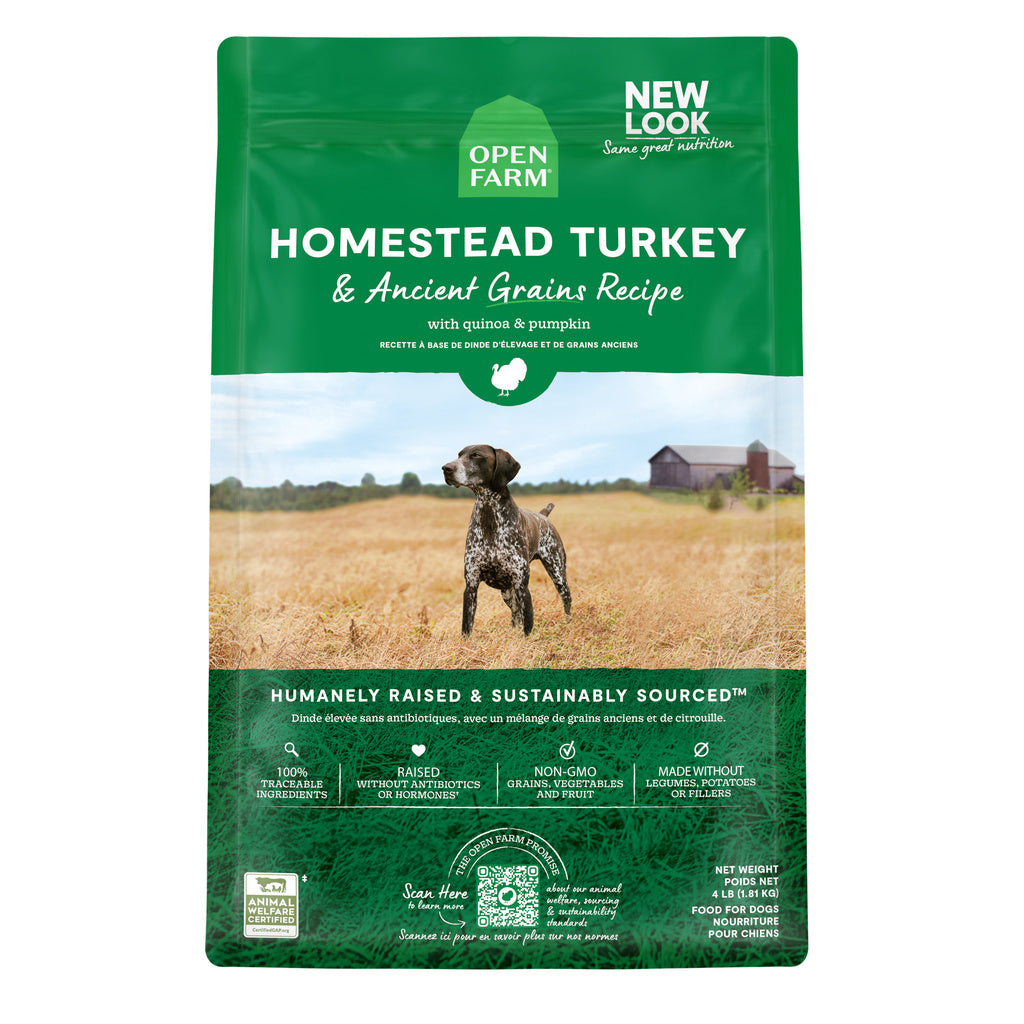 Open Farm Homestead Turkey & Ancient Grains Dry Dog Food, 4 lb Bag