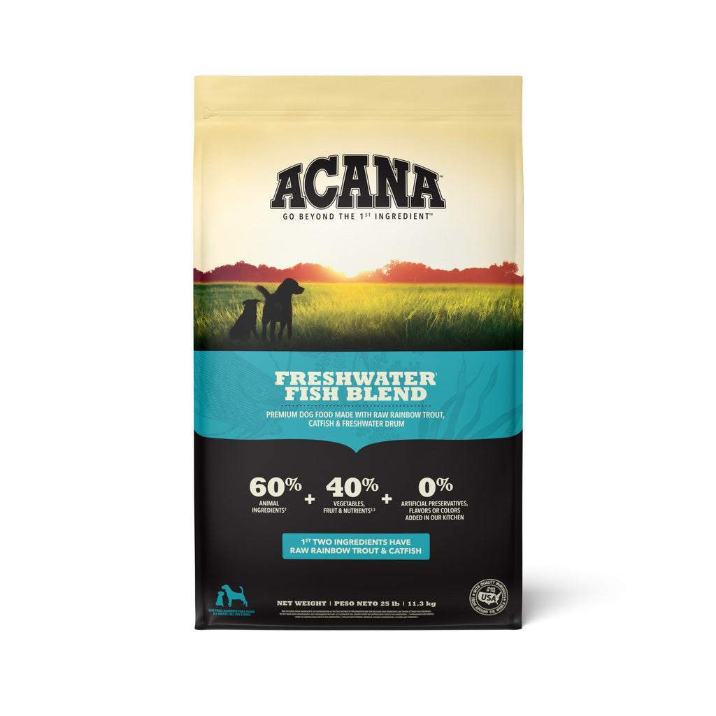 ACANA Freshwater Fish Grain-Free Dry Dog Food - 25 lb Bag - Whole Trout, Catfish & Perch Recipe