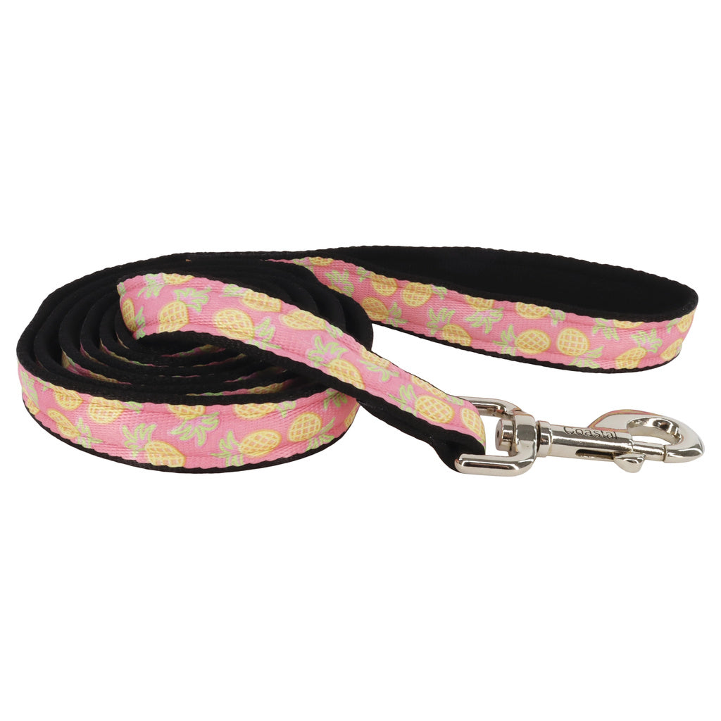Coastal Styles Dog Leash, Pineapples, 1" x 6'