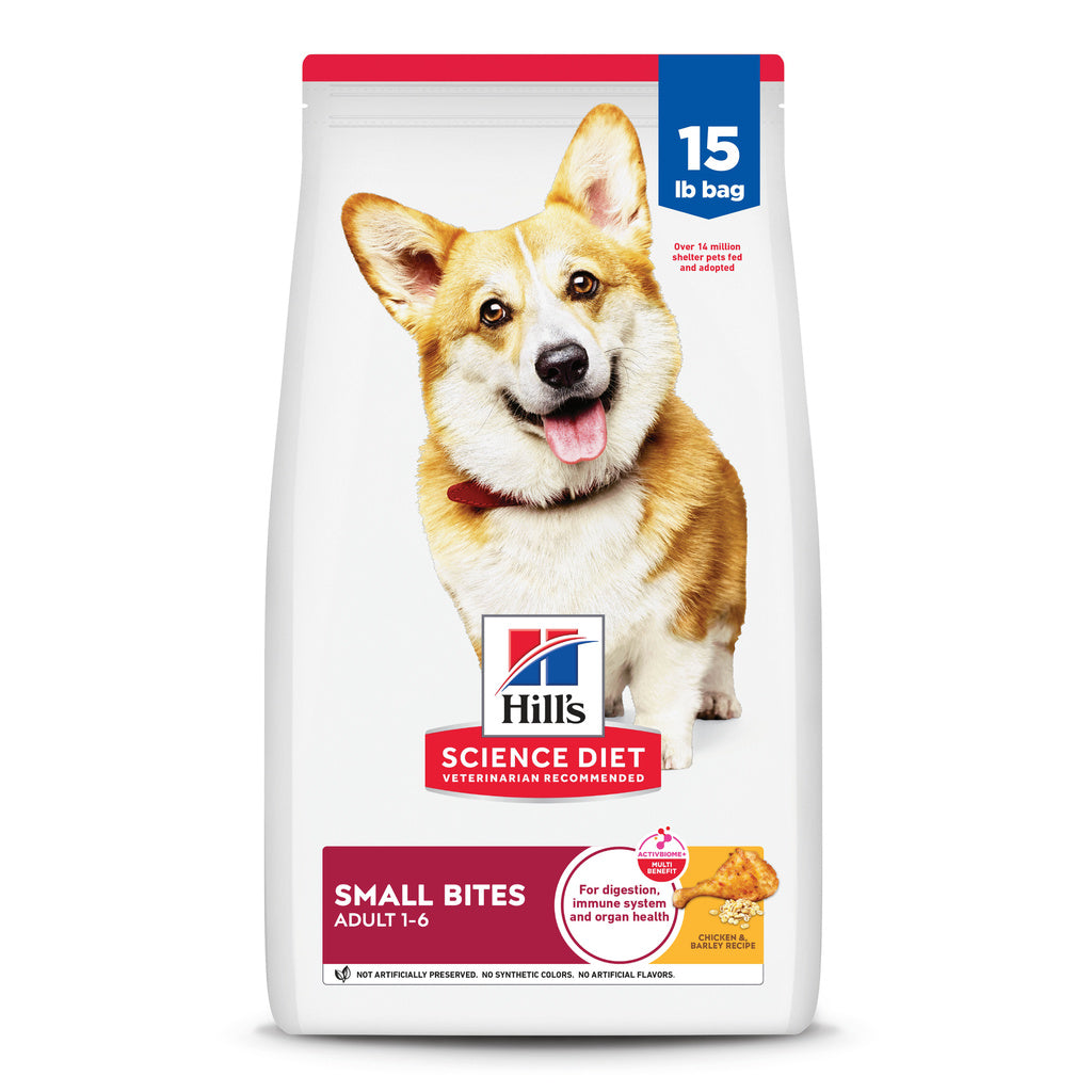 Hill's Science Diet Adult Small Bites Chicken & Barley Recipe Dry Dog Food, 15 lb Bag